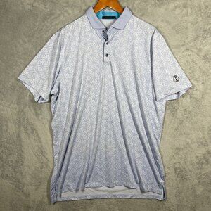 Greyson Mens Polo Geometric Golf‎ Shirt Lions Tooth Print Purple XL